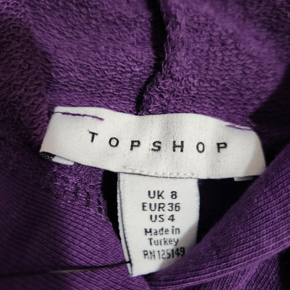 Topshop Purple Cropped Hoodie - Picture 5 of 5